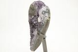 Sparkly Dark Purple Amethyst Geode With Metal Stand #208993-3